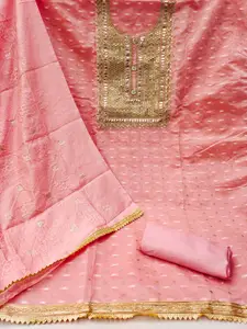 Maroosh Geometric Woven Design Sequinned Unstitched Dress Material