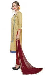 Maroosh Floral Embroidered Cotton Unstitched Dress Material