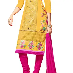 Maroosh Floral Embroidered Mirror Work Unstitched Dress Material