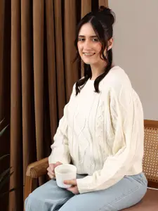 Stylecast X Kotty Women Cable Knit Cotton Pullover