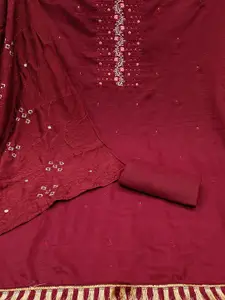 Maroosh Floral Embroidered Sequinned Unstitched Dress Material