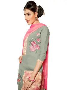 Maroosh Floral Embroidered Unstitched Dress Material