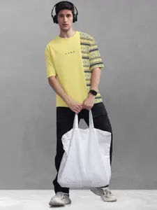 AUSK Men Graphic Printed Oversized Cotton Casual T-shirt