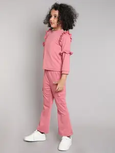 taffykids Girls Round Neck Top with Trousers