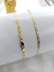 AMONROO 925 Sterling Silver Rhodium-Plated Anklets