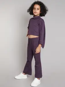 taffykids Girls High Neck Long Sleeves Top With Trouser