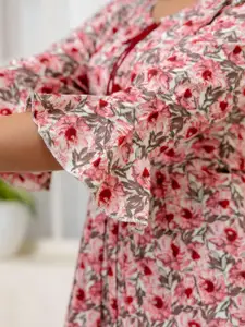 KALINI Floral Print Bell Sleeve Top