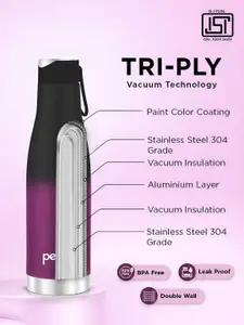 Pexpo Black & Purple IGNITE-ISI Certified Thermosteel Hot & Cold Flask Water Bottle 500ml