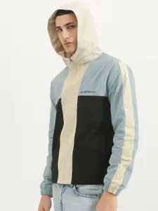United Colors of Benetton Men Hooded Colourblocked Casual Tailored Jacket