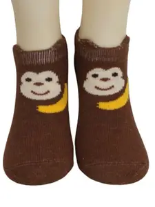 Yellow Bee Infant Boys Pack Of 2 Monkey Patterned Ankle-Length Socks