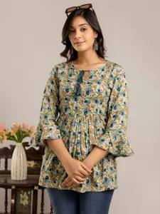 KALINI Floral Print Bell Sleeve Top