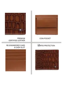 Tommy Hilfiger Men Textured Leather Two Fold Wallet