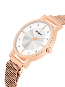 Killer Women Round Embellished Dial & Bracelet Style Straps Analogue Watch HOBKL-112-RG