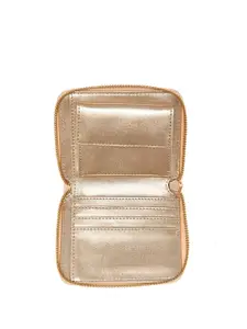 GUESS Women Geometric Textured PU Zip Around Wallet