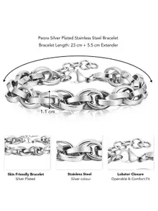 Peora Men Stainless Steel Link Bracelet
