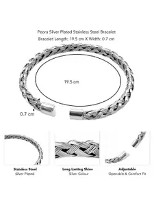 Peora Silver-Plated Stainless Steel Kada Bracelet