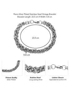 Peora Men Stainless Steel Link Bracelet