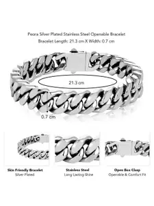 Peora Silver-Plated Stainless Steel Link Bracelet