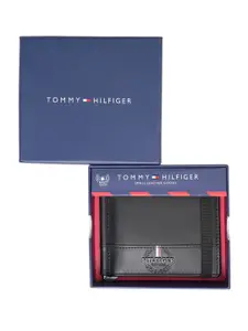 Tommy Hilfiger Men Textured Leather Money Clip Wallets