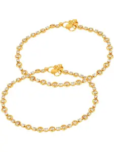 Wynona Gold-Plated Crystals Studded Anklet