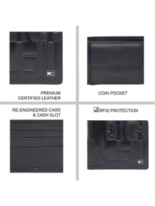 Tommy Hilfiger Men Quilted Leather RFID Two Fold Wallet
