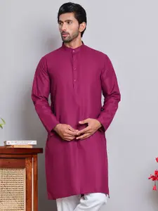 Jompers Mandarin Collar Cotton Straight Kurta