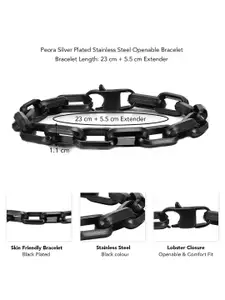 Peora Men Stainless Steel Link Bracelet