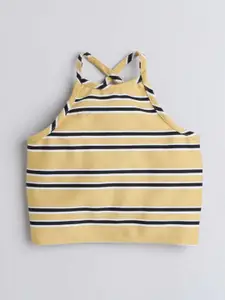 taffykids Girls Striped Halter Neck Top With Skirt