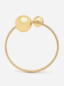 PANASH 18KT Gold Plated Stone Studded Tarnish-Free Waterproof Bangle-Style Bracelet