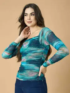 DressBerry Women Tie and Dye Printed Styled Back Top