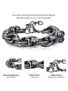 Peora Silver-Plated Stainless Steel Link Bracelet