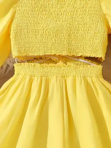 StyleCast x Revolte Girls Puff Sleeves Fit and Flare Dress