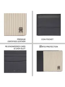 Tommy Hilfiger Men RFID Protected Textured Leather Two Fold Wallet