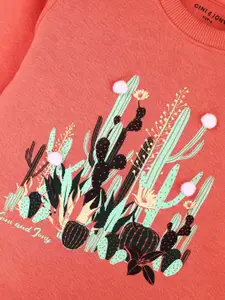 Gini and Jony Girls Printed Round Neck Sweatshirt