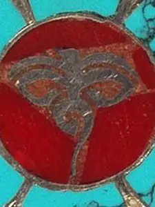 Exotic India Swayambhunath Eye Inlay Sterling Silver Pendant