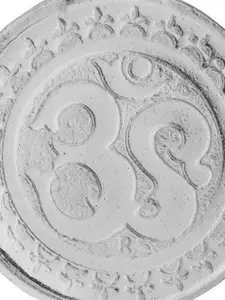 Exotic India Sterling Silver Raghavendrar With OM Two Sided Pendant Pendant