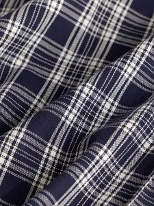 Snitch Men Smart Button-Down Collar Tartan Checked Cotton Slim Fit Casual Shirt