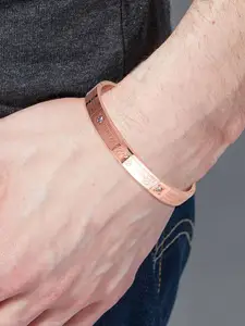 MEENAZ Men Rose Gold Plated Stainless Steel Kada Bracelet