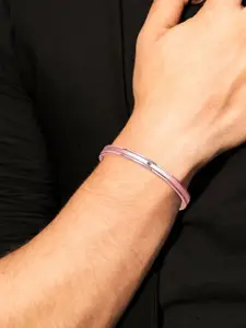 MEENAZ Men Rose Gold-Plated Stainless Steel American Diamond Kada Bracelet