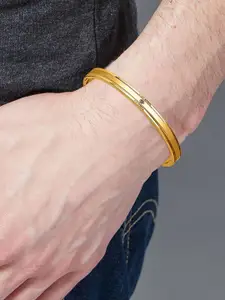 MEENAZ Men Gold-Plated American Diamond Bangle-Style Bracelet
