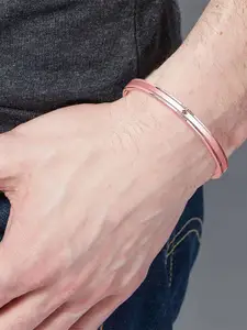 MEENAZ Men Rose Gold Plated Stainless Steel Kada Bracelet