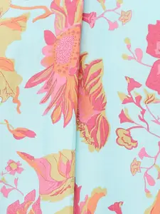 Melange by Lifestyle Floral Printed Mandarin Collar Straight Kurta