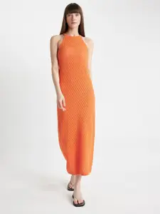 DeFacto Women Printed Sleeveless Sheath Midi Dress