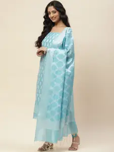 Meena Bazaar Ethnic motifs woven design Zari Unstitched Dress Material