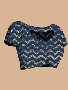 Mitera Ethnic Motifs Sequinned Pure Chiffon Saree