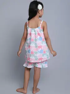 BAESD Girls Printed Pure Cotton Top and Shorts Night suit