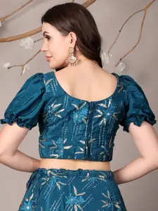 Ethnovog Embroidered Sequinned Ready to Wear Lehenga & Blouse With Dupatta