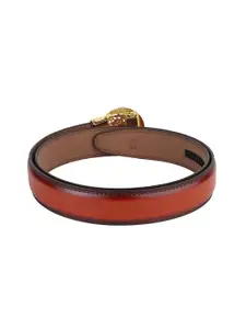 WINSOME DEAL Men Slider Buckle Closure Solid Formal Belt