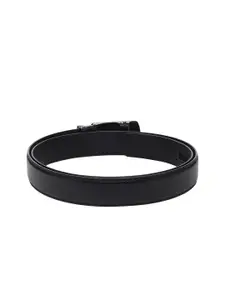 WINSOME DEAL Men Slider Buckle Closure Textured Formal Belt
