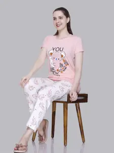 BAESD Girls Printed Top & Pyjama Night suit